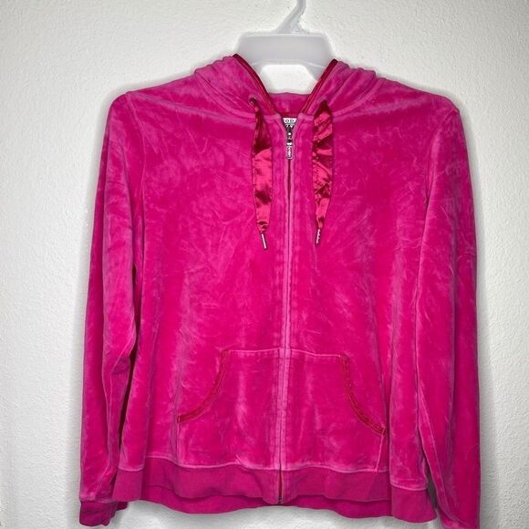 Izod Movement Velour Hoody Jacket Pink - Picture 10 of 11